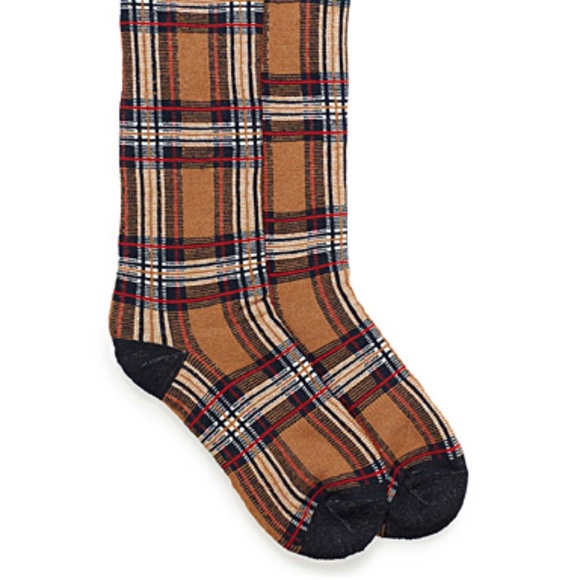 Brown check plaid jacquard merino wool blend thermal socks made in Italy NWT - Picture 8 of 8